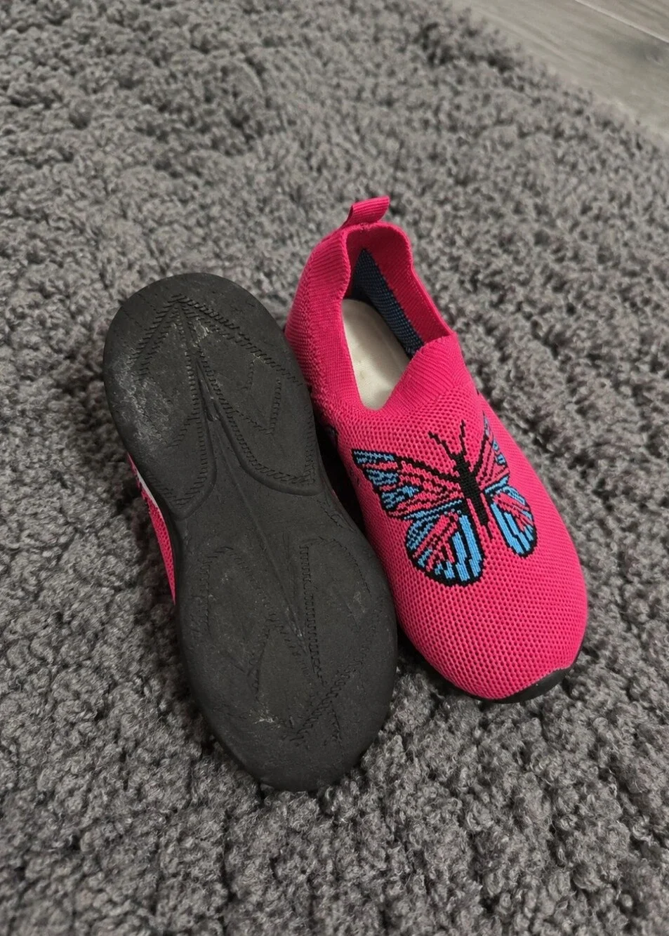 Girls SHEIN Butterfly Slip-On Shoes | Pink | Size 12 | Good Condition